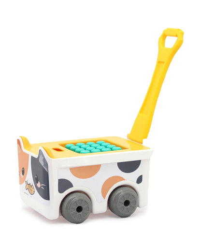 Sunta Cat Building Blocks-30 Colorful Pieces In Portable Trolley Container-Promotes Creativity & Motor Skills-18M+