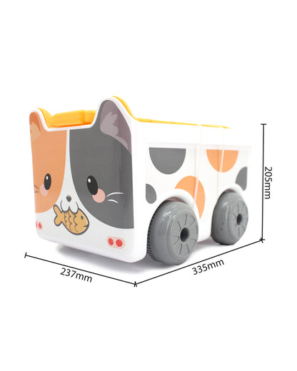 Sunta Cat Building Blocks-30 Colorful Pieces In Portable Trolley Container-Promotes Creativity & Motor Skills-18M+