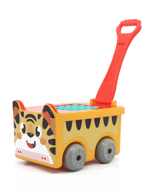 Sunta Tiger Building Blocks-30 Colorful Pieces In Portable Trolley Container-Promotes Creativity & Motor Skills-18M+