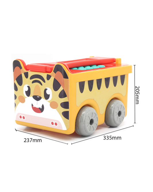 Sunta Tiger Building Blocks-30 Colorful Pieces In Portable Trolley Container-Promotes Creativity & Motor Skills-18M+