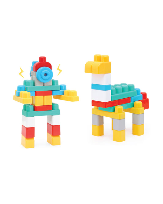 Sunta Cow Building Blocks-30 Colorful Pieces In Portable Trolley Container-Promotes Creativity & Motor Skills-18M+