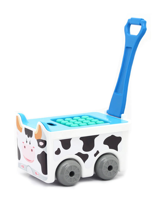 Sunta Cow Building Blocks-30 Colorful Pieces In Portable Trolley Container-Promotes Creativity & Motor Skills-18M+