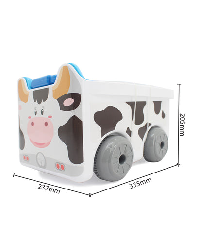 Sunta Cow Building Blocks-30 Colorful Pieces In Portable Trolley Container-Promotes Creativity & Motor Skills-18M+