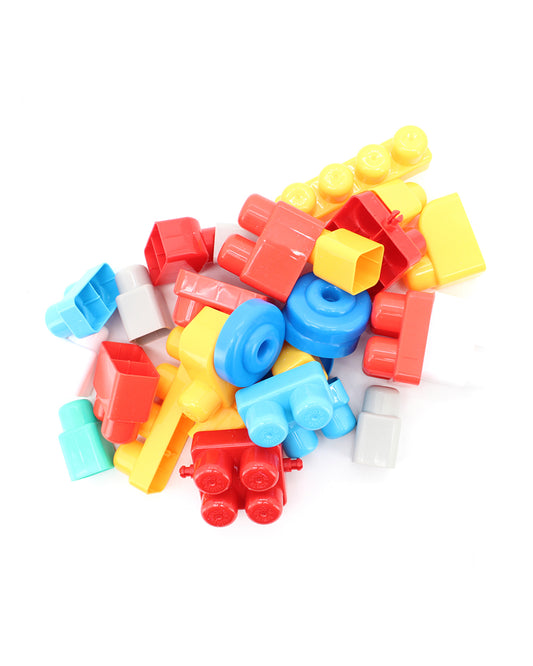 Sunta Police Car Building Blocks-30 Colorful Pieces In Portable Trolley Container-Promotes Creativity & Motor Skills-18M+