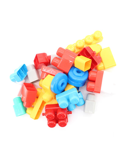 Sunta Fire Engine Building Blocks-30 Colorful Pieces In Portable Trolley Container-Promotes Creativity & Motor Skills-18M+