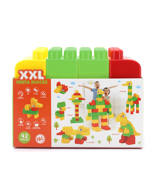 Sunta XXL Building Blocks-42 Extra Large ABS Bricks with Round Edges-Boosts Creativity & Motor Skills-18M+
