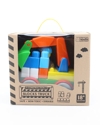 Sunta Excavator Truck Building Blocks-24 Colorful Pieces-Promotes Creativity & Motor Skills-18M+