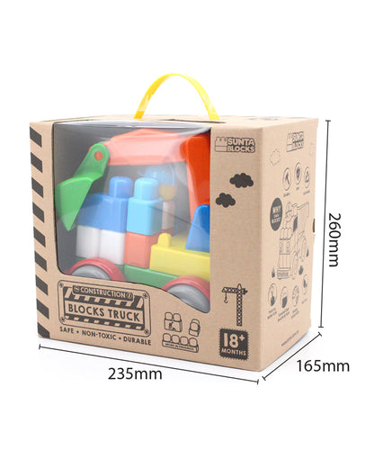Sunta Excavator Truck Building Blocks-24 Colorful Pieces-Promotes Creativity & Motor Skills-18M+