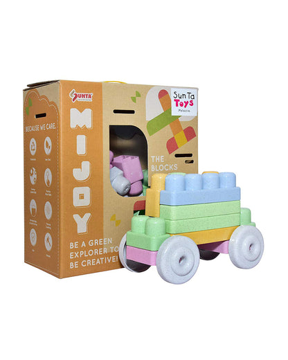 Sunta The Blocks Of Joy Building Blocks-43 Rice Husk Pieces In Portable Box-Boosts Creativity & Motor Skills-18M+