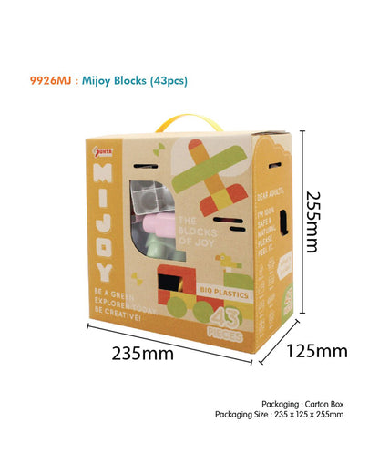 Sunta The Blocks Of Joy Building Blocks-43 Rice Husk Pieces In Portable Box-Boosts Creativity & Motor Skills-18M+