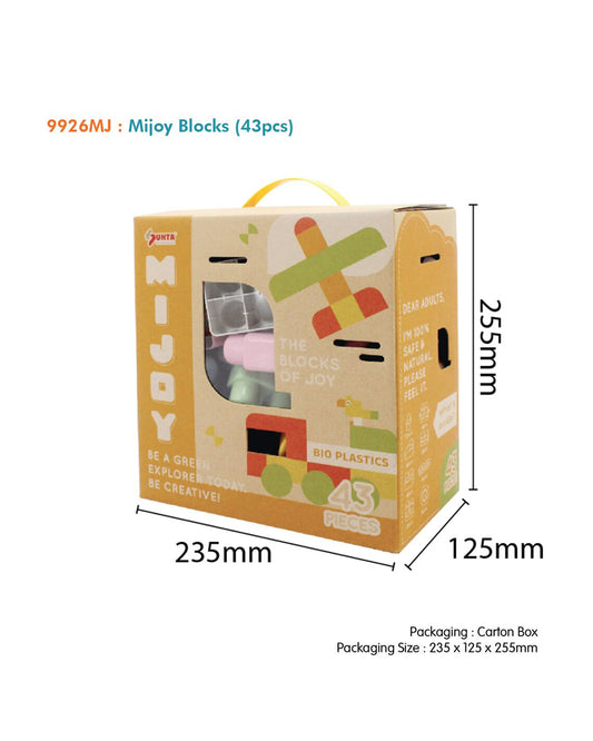 Sunta The Blocks Of Joy Building Blocks-43 Rice Husk Pieces In Portable Box-Boosts Creativity & Motor Skills-18M+