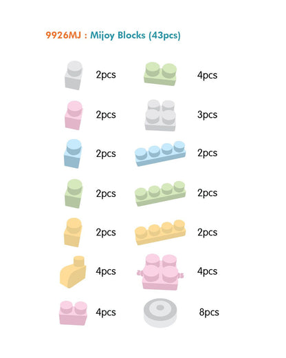 Sunta The Blocks Of Joy Building Blocks-43 Rice Husk Pieces In Portable Box-Boosts Creativity & Motor Skills-18M+