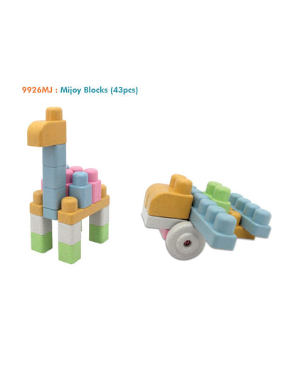 Sunta The Blocks Of Joy Building Blocks-43 Rice Husk Pieces In Portable Box-Boosts Creativity & Motor Skills-18M+