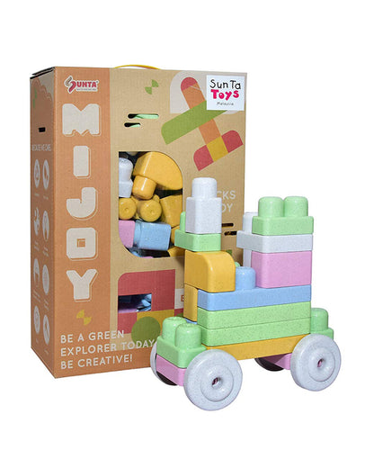 Sunta The Blocks Of Joy Building Blocks-63 Rice Husk Pieces In Portable Box-Boosts Creativity & Motor Skills-18M+
