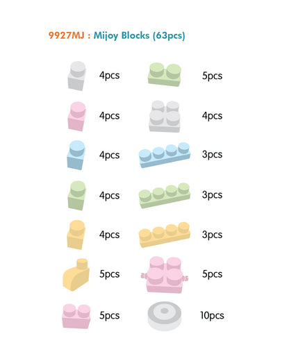 Sunta The Blocks Of Joy Building Blocks-63 Rice Husk Pieces In Portable Box-Boosts Creativity & Motor Skills-18M+