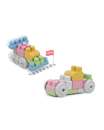 Sunta Mijoy Rice Husk Building Blocks-Mix Series-50 Eco-Friendly Bio Plastic Pieces With Round Edges-Boosts Creativity & Motor Skills-18M+