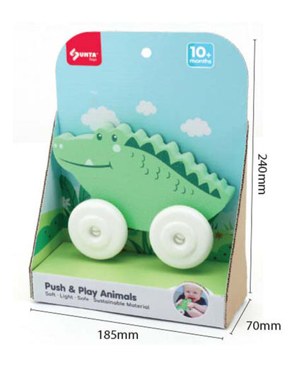 Sunta Crocodile Push & Pull Toy-EVA Foam Squeeze & Stick-Promotes Sensory Development-10M+