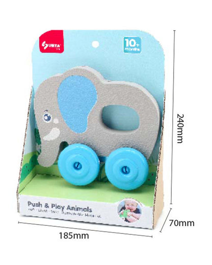 Sunta Elephant Push & Pull Toy-EVA Foam Squeeze & Stick-Promotes Sensory Development-10M+