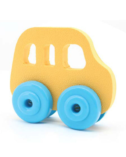 Sunta Bus Push & Pull Toy-EVA Foam Squeeze & Stick-Promotes Sensory Development-0M+