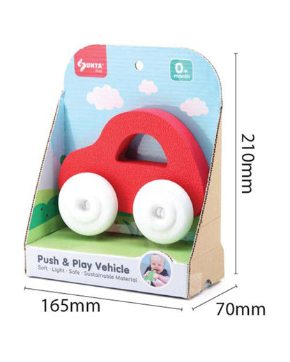 Sunta Car Push & Pull Toy-EVA Foam Squeeze & Stick-Promotes Sensory Development-0M+