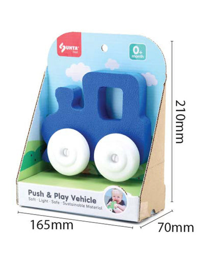 Sunta Train Push & Pull Toy-EVA Foam Squeeze & Stick-Promotes Sensory Development-0M+