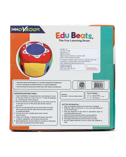 Innovador Edu Beats-Musical Toy-Fun Learning Drum With Learn Rhyme & Music Modes-12M+