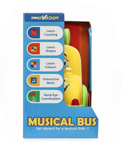 Innovador Musical Bus Toy-Assorted-Pop Up Animal Characters & Musical Sound Modes-Hammer Tap Cause And Effect Play-12M+