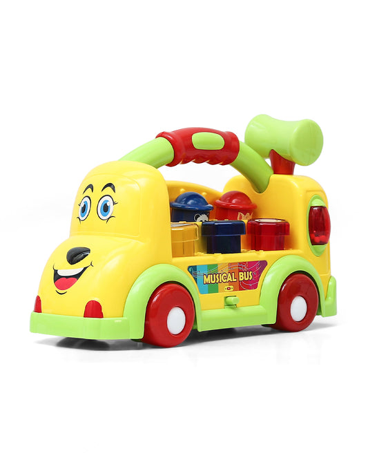 Innovador Musical Bus Toy-Assorted-Pop Up Animal Characters & Musical Sound Modes-Hammer Tap Cause And Effect Play-12M+