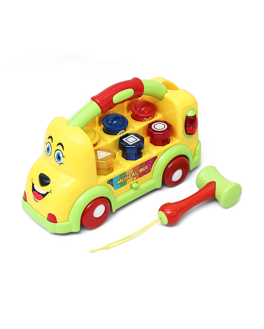 Innovador Musical Bus Toy-Assorted-Pop Up Animal Characters & Musical Sound Modes-Hammer Tap Cause And Effect Play-12M+