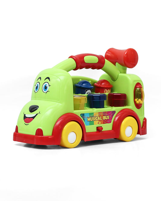 Innovador Musical Bus Toy-Assorted-Pop Up Animal Characters & Musical Sound Modes-Hammer Tap Cause And Effect Play-12M+