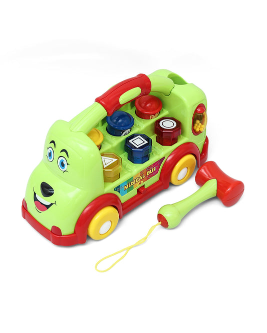 Innovador Musical Bus Toy-Assorted-Pop Up Animal Characters & Musical Sound Modes-Hammer Tap Cause And Effect Play-12M+
