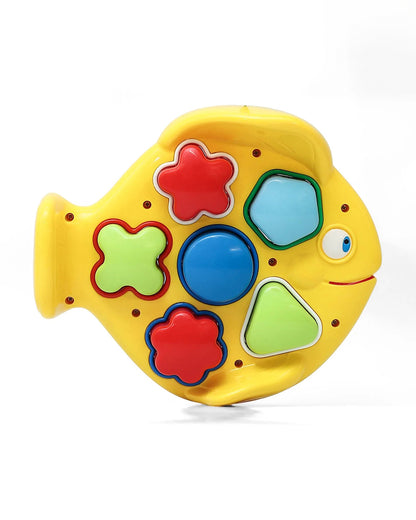Innovador Fish Themed Shape Sorter With Rattle Hammer-Enhances Fine Motor Skills-12M+