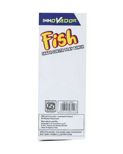 Innovador Fish Themed Shape Sorter With Rattle Hammer-Enhances Fine Motor Skills-12M+