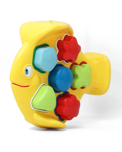 Innovador Fish Themed Shape Sorter With Rattle Hammer-Enhances Fine Motor Skills-12M+