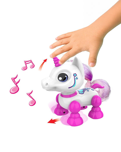 Silverlit YCOO Unicorn Robo Heads Up-Musical Toy-Touch Activated Interactive Robot With Sound & LED-36M+