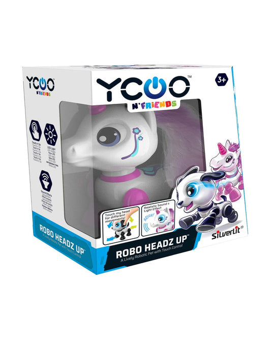 Silverlit YCOO Unicorn Robo Heads Up-Musical Toy-Touch Activated Interactive Robot With Sound & LED-36M+