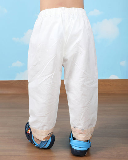 Polka Tots Beige Nightsuit-Car Print-Cotton-For Infants