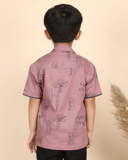 Polka Tots Pink Shirt-Embroidered-Cotton-For Infants