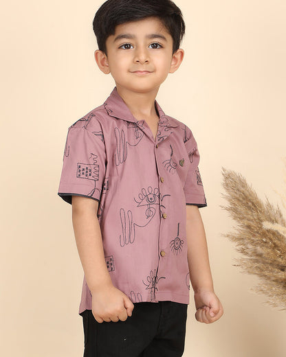 Polka Tots Pink Shirt-Embroidered-Cotton-For Infants
