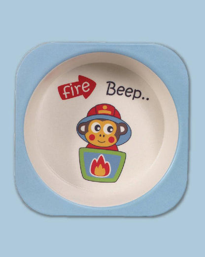 Polka Tots Eco Friendly Bamboo Fiber Dinner Set-Firetruck-Meal Sets