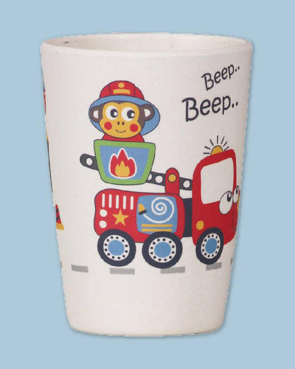 Polka Tots Eco Friendly Bamboo Fiber Dinner Set-Firetruck-Meal Sets