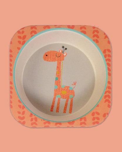 Polka Tots Eco Friendly Bamboo Fiber Dinner Set-Giraffe-Meal Sets