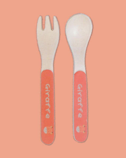 Polka Tots Eco Friendly Bamboo Fiber Dinner Set-Giraffe-Meal Sets