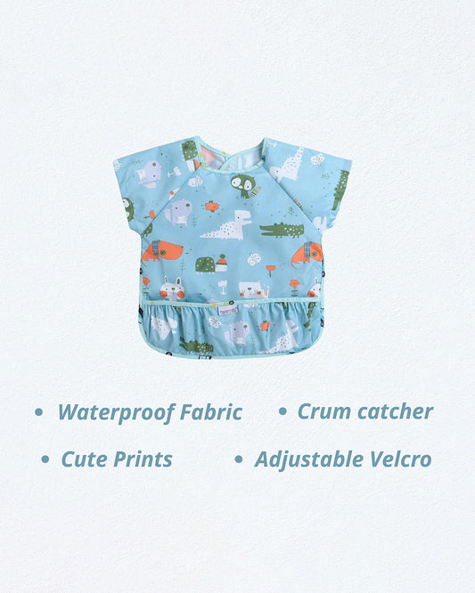 Polka Tots Half Sleeve Washable Waterproof Apron Feeding Bib-6-24M