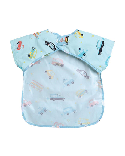 Polka Tots Half Sleeve Washable Waterproof Apron Feeding Bib-6-24M-Car