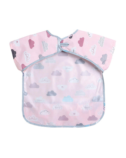 Polka Tots Half Sleeve Washable Waterproof Apron Feeding Bib-6-24M-Cloud