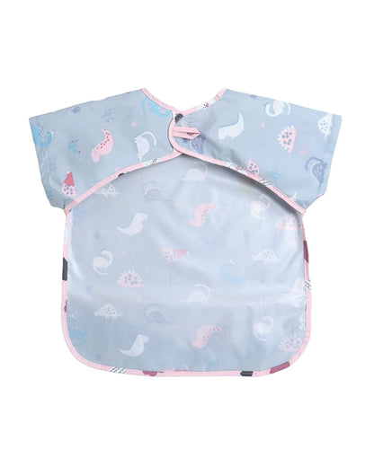 Polka Tots Half Sleeve Washable Waterproof Apron Feeding Bib-6-24M-Dino