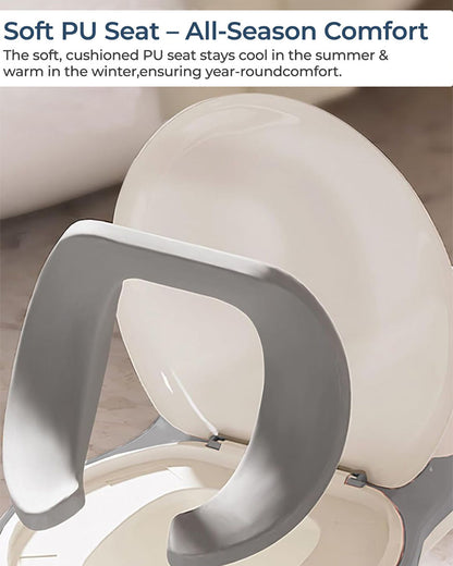 Polka Tots Fun Flush Kids Potty Seat-With Flush Sound & Removable Bowl-12M+-Grey