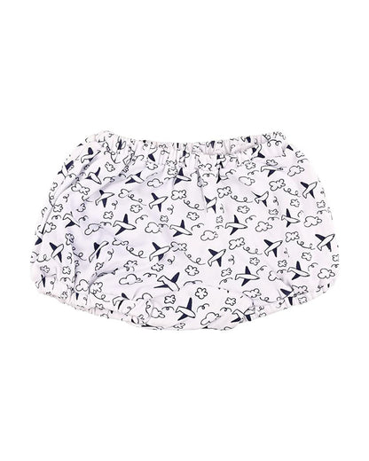 nuluv Navy Blue & White Bloomers-Printed-Cotton-Pack of 2-For Infants