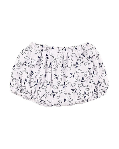 nuluv Navy Blue & White Bloomers-Printed-Cotton-Pack of 2-For Infants